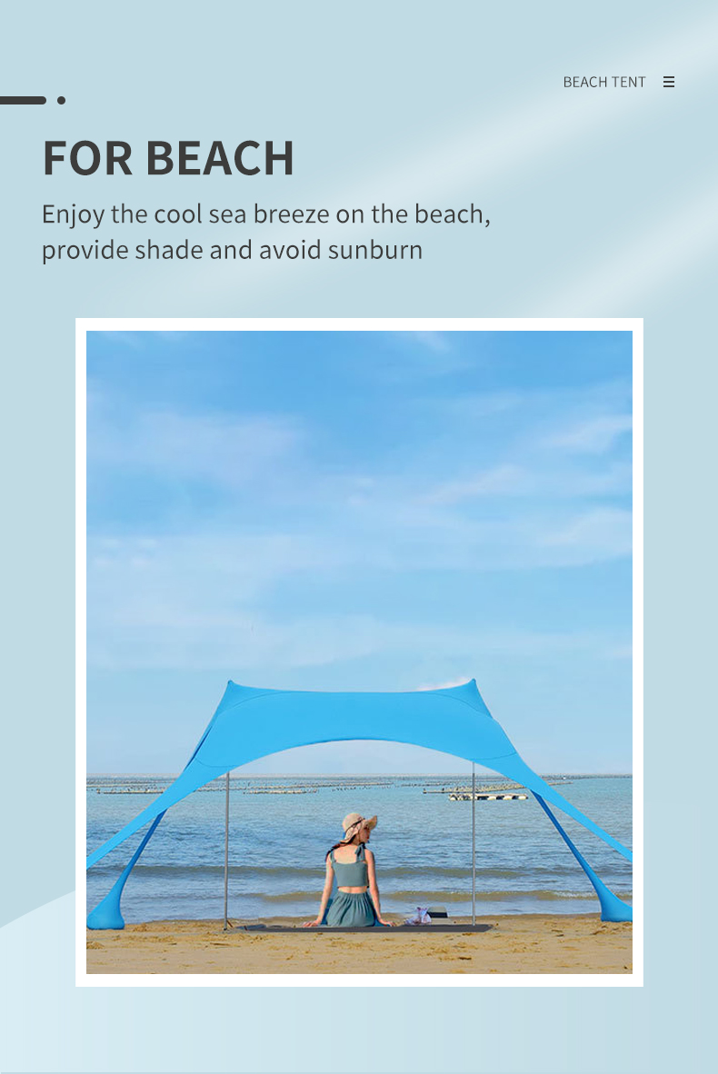 Cheap Goat Tents UPF 50+ Light Sunshade Pop Up Beach Tent, Portable Premium Camping Outdoor Shade Beach Tent Sun Shelter With Sand Shovel   